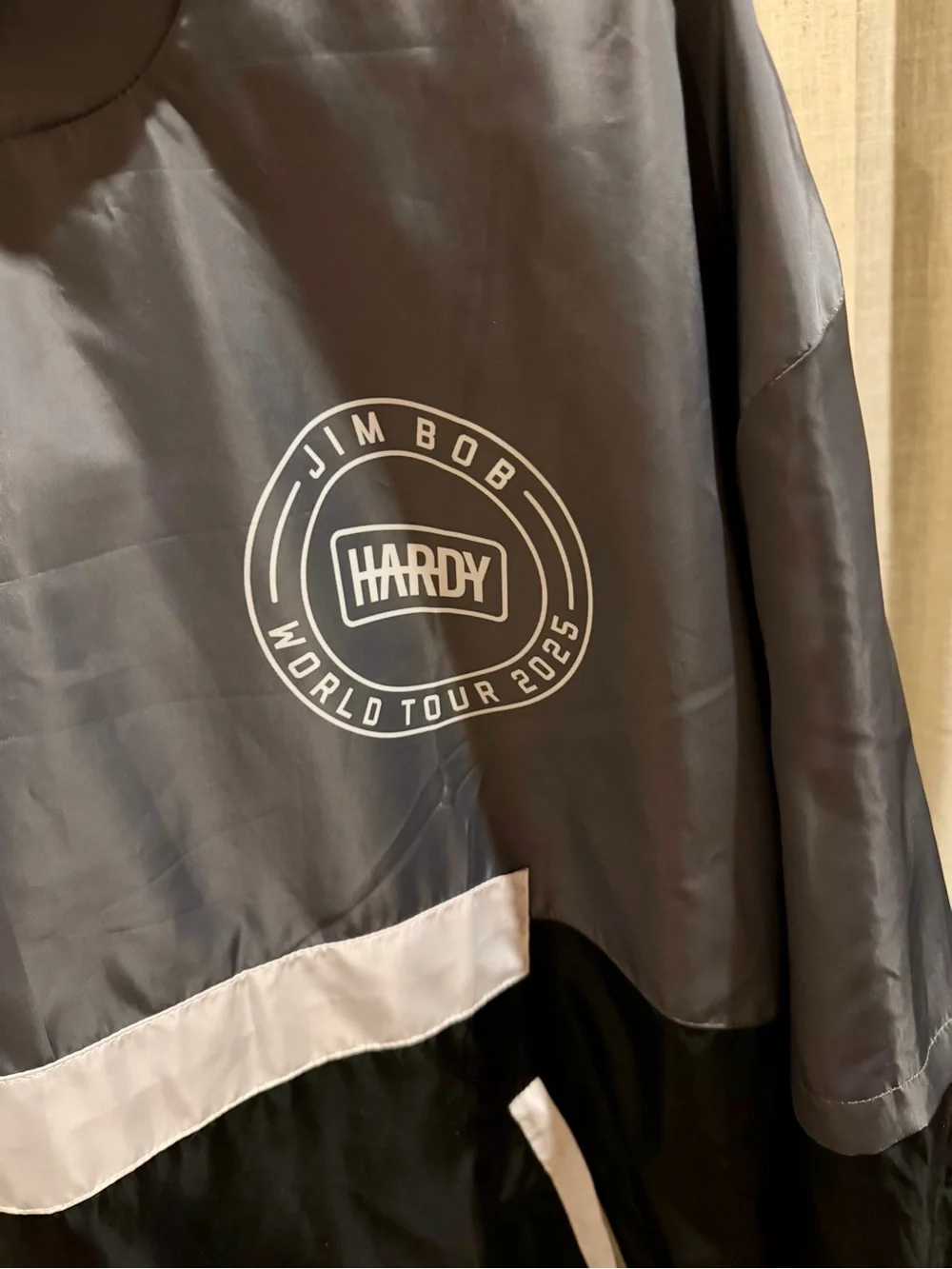 Two-Tone Gray and Black Hardy World Tour 2025 Windbreaker